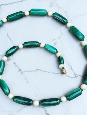 Vintage Malachite Stone Necklace